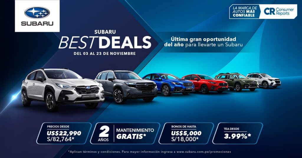 Subaru lanza “Best Deals”, su campaña más esperada con precios imperdibles y beneficios únicos