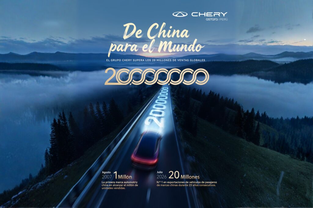 Chery supera los 20 millones de vehículos vendidos y consolida su expansión global