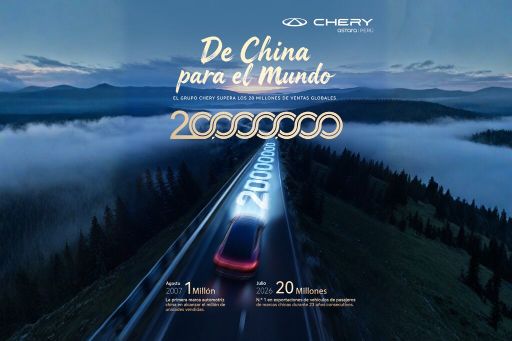 Chery supera los 20 millones de vehículos vendidos y consolida su expansión global