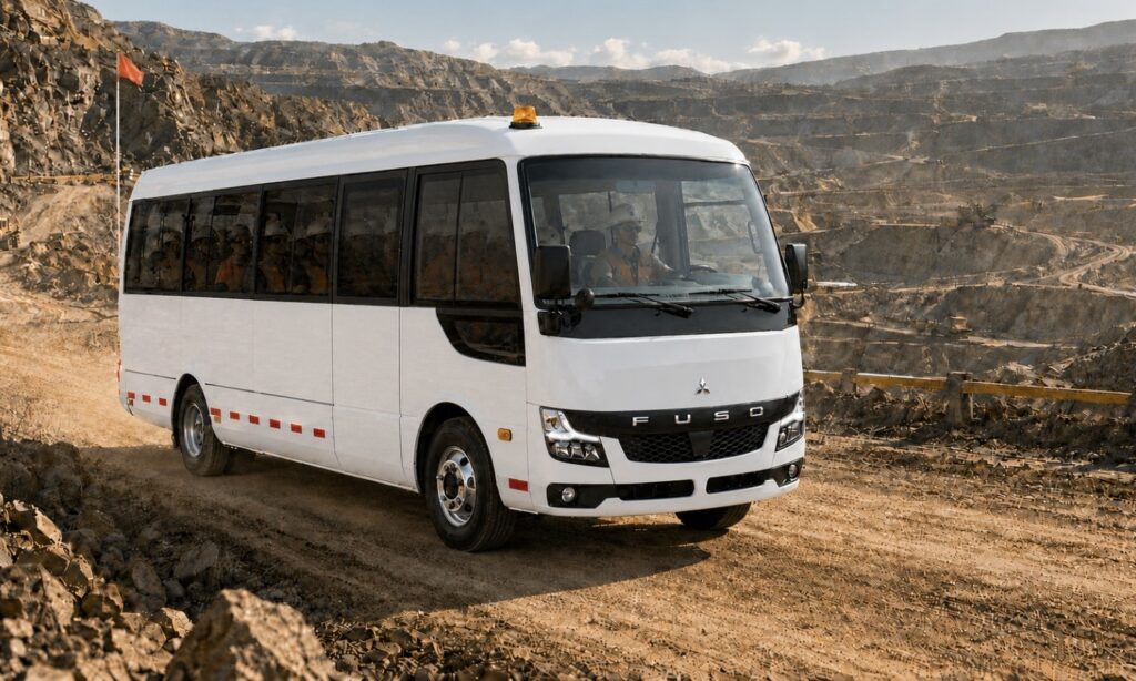 FUSO adelanta el Bus Rosa Euro 6 durante su participación en Expomina 2026